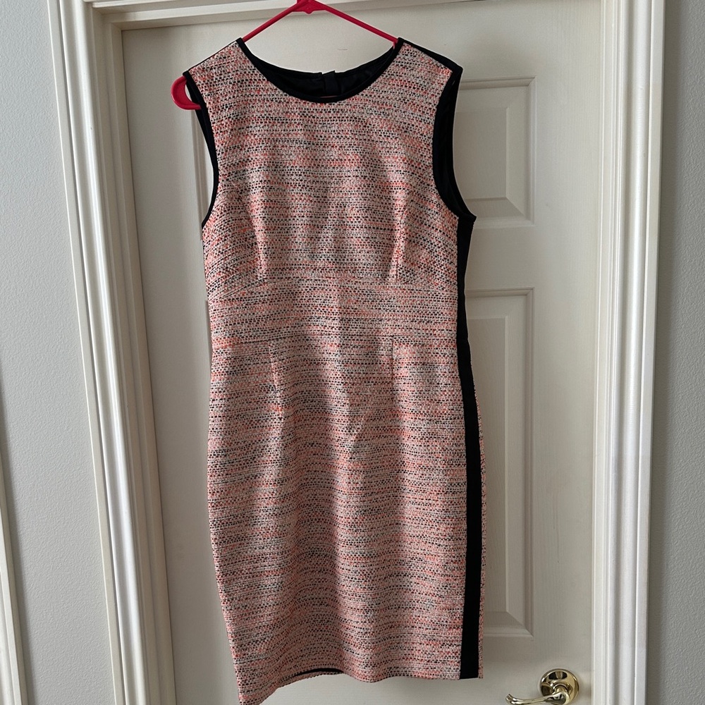 LK Bennett Orange, Cream and Black Tweed Jacket and matching sheath dress. - Picture 3 of 5